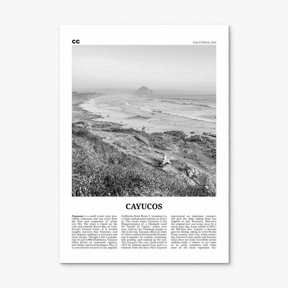 Cayucos Newspaper Poster, print only (unframed)