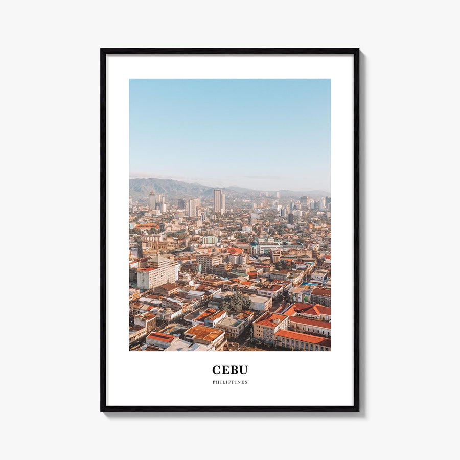 Cebu colorful classic poster of Philippines – vertical wall art, unframed print shown in interior mockup