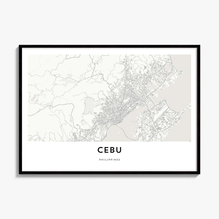 Cebu Map Poster, framed poster mockup