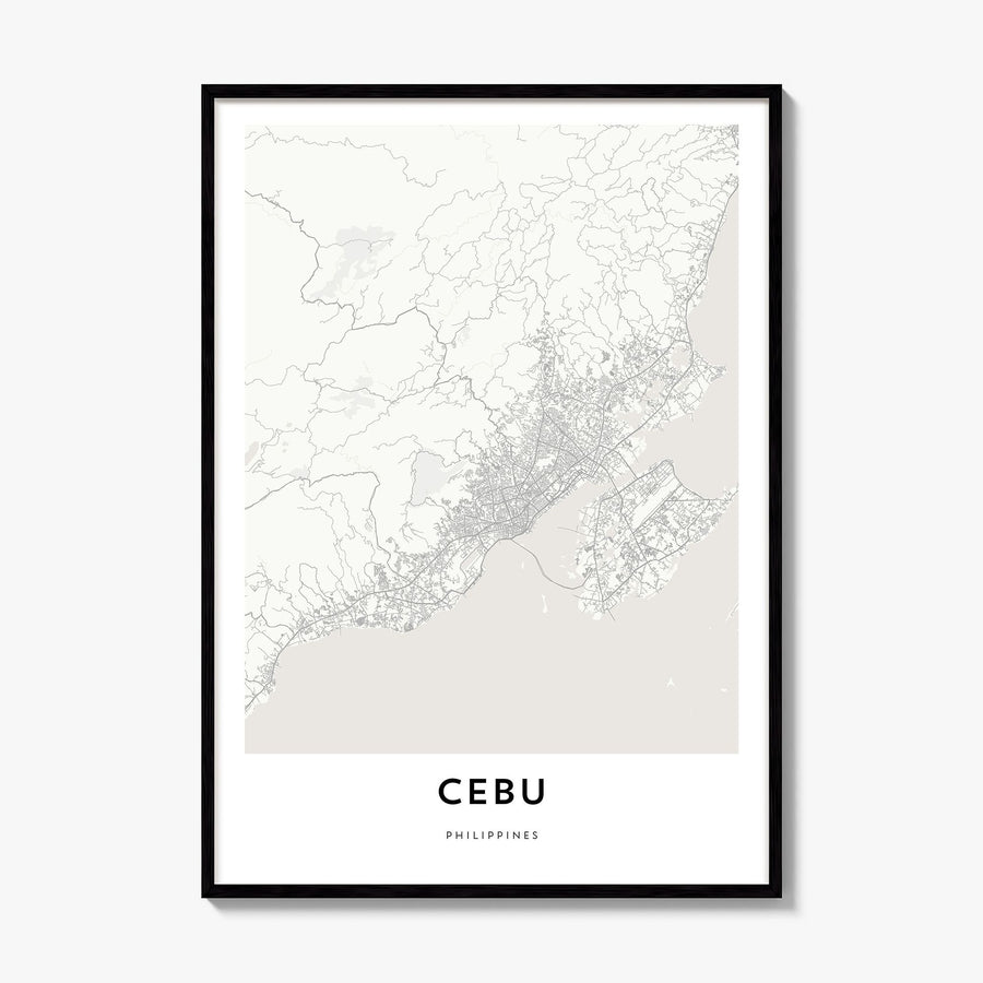 Cebu Map Poster, framed poster mockup