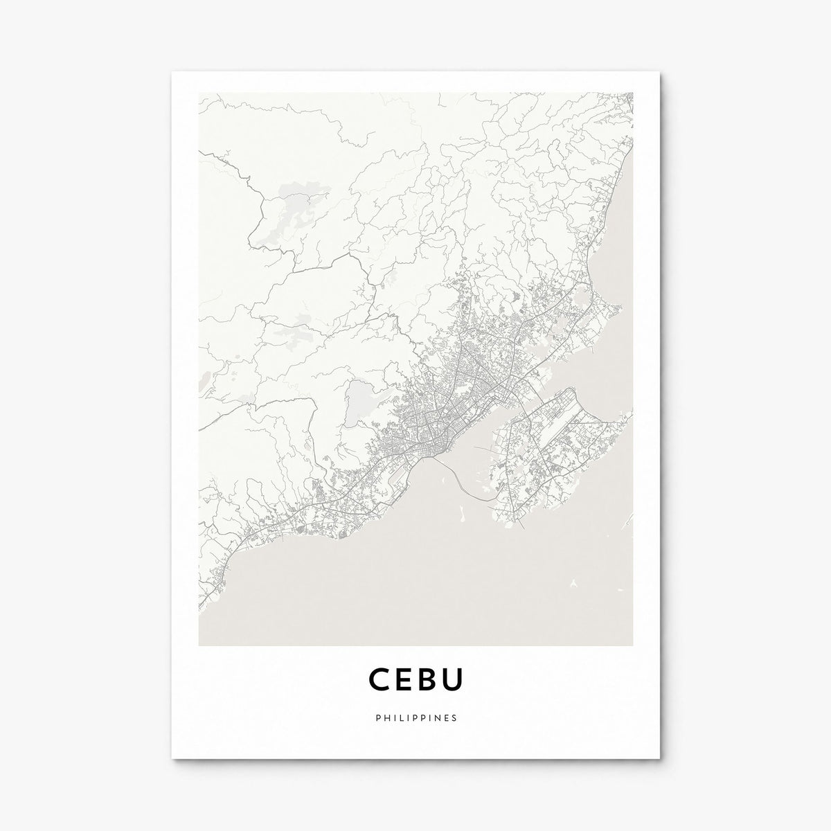 Cebu Map Poster, print only (unframed)