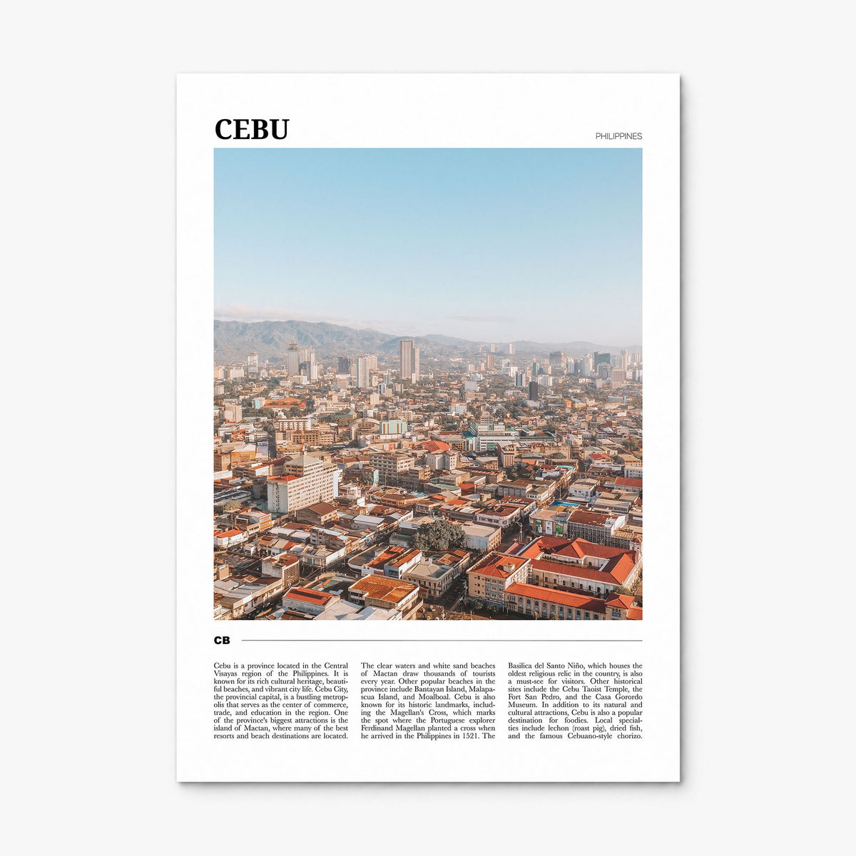 Cebu Travel Poster, print only (unframed)