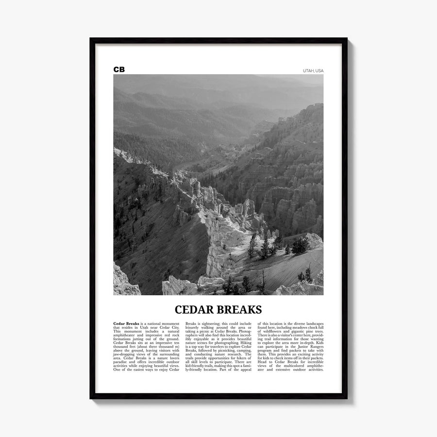 Cedar Breaks National Monument Newspaper Poster, framed poster mockup
