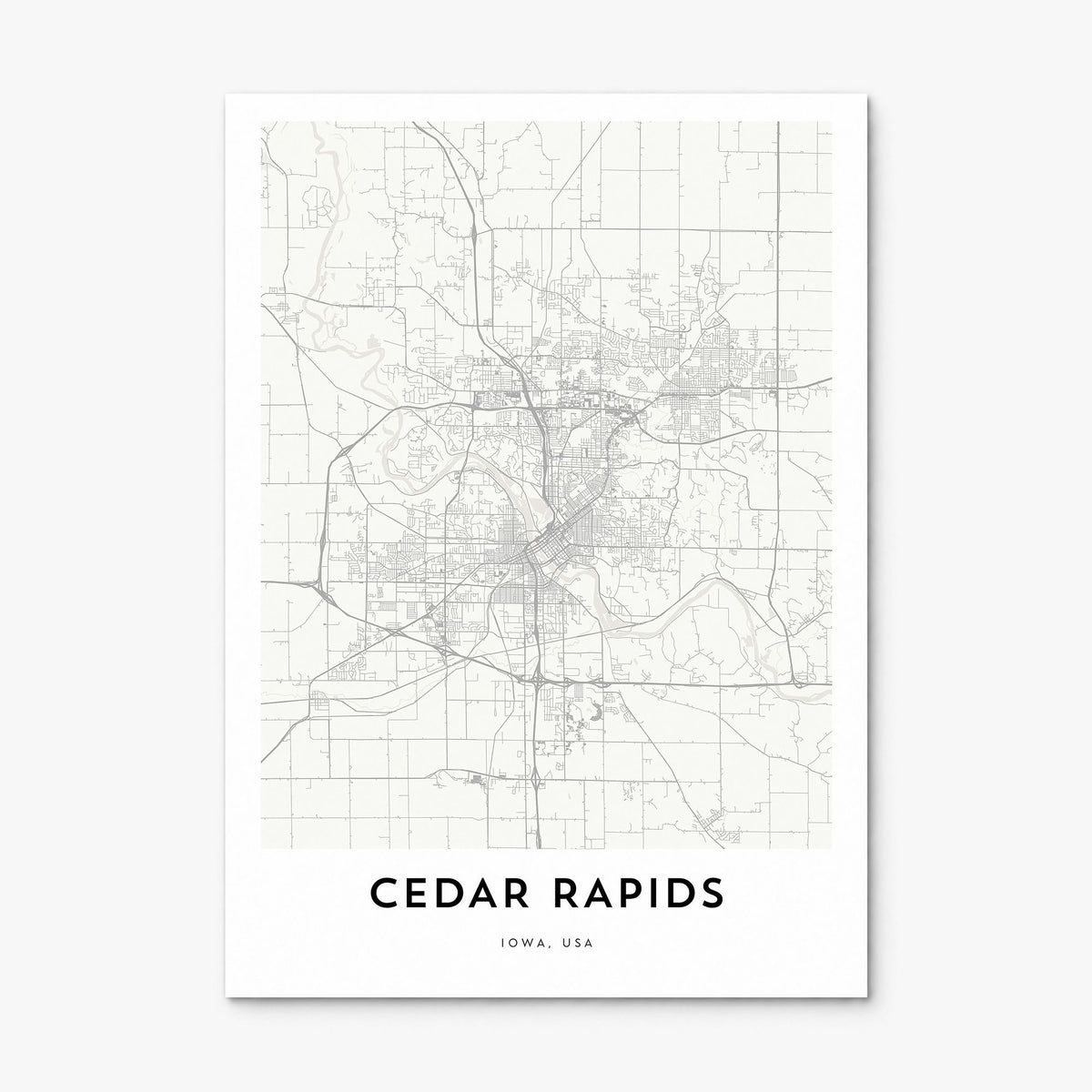 Cedar Rapids Map Poster, print only (unframed)
