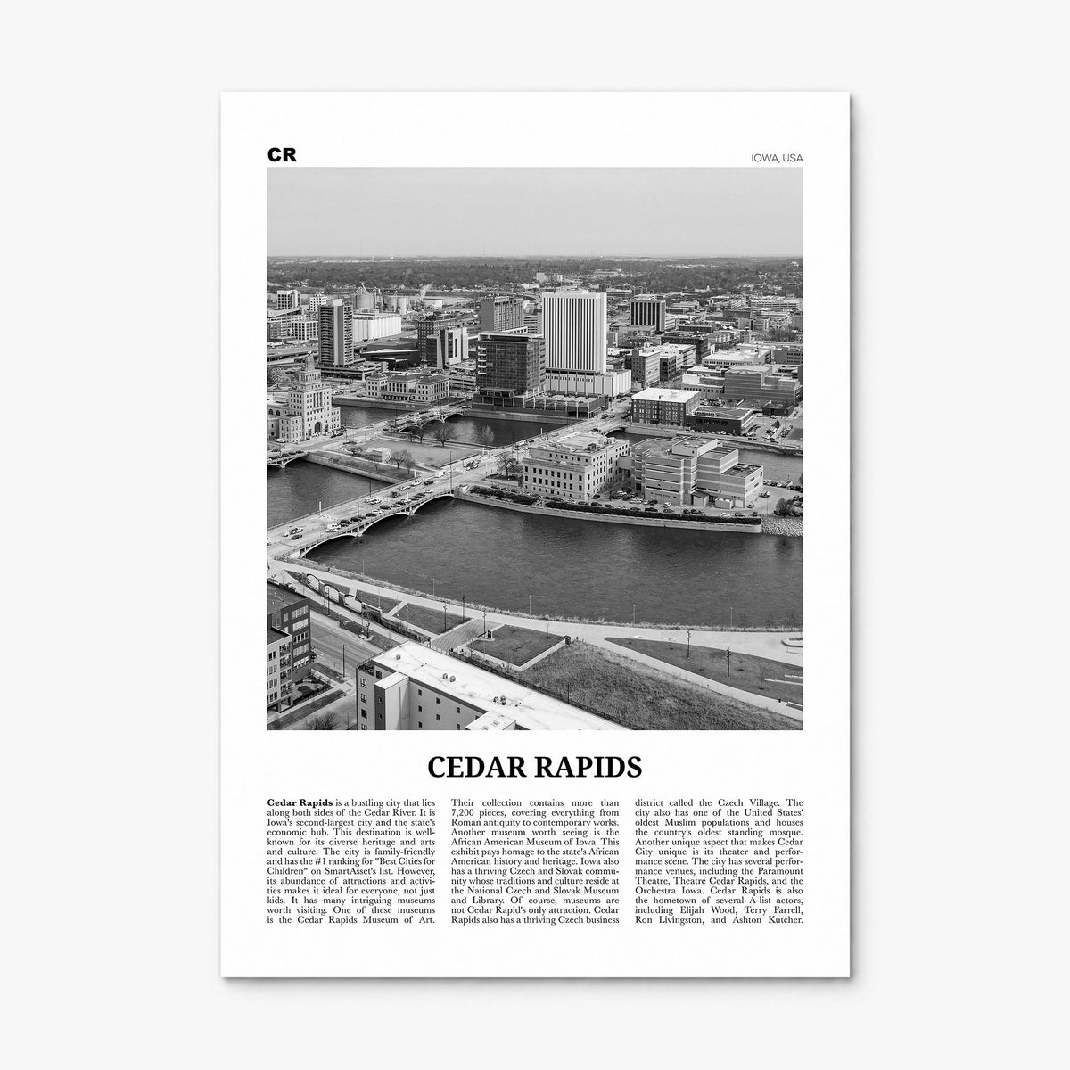 Cedar Rapids Newspaper Poster, print only (unframed)