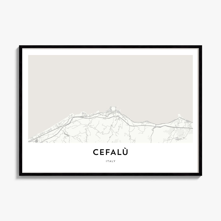 Cefalù Map Poster, framed poster mockup
