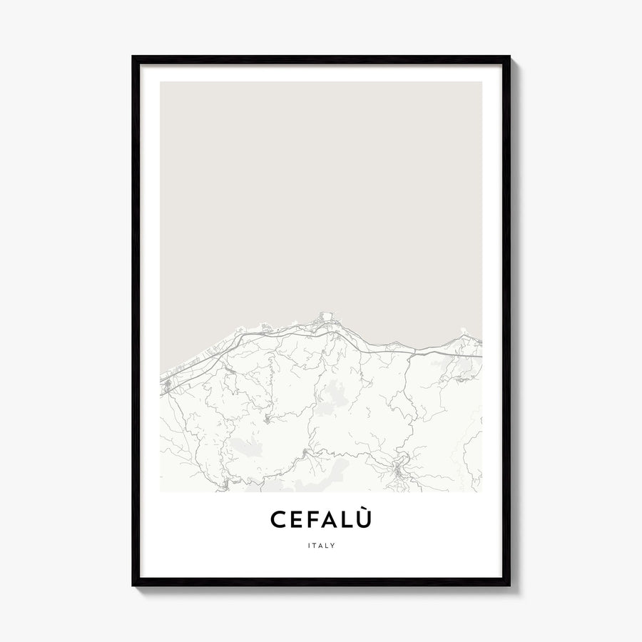 Cefalù Map Poster, framed poster mockup