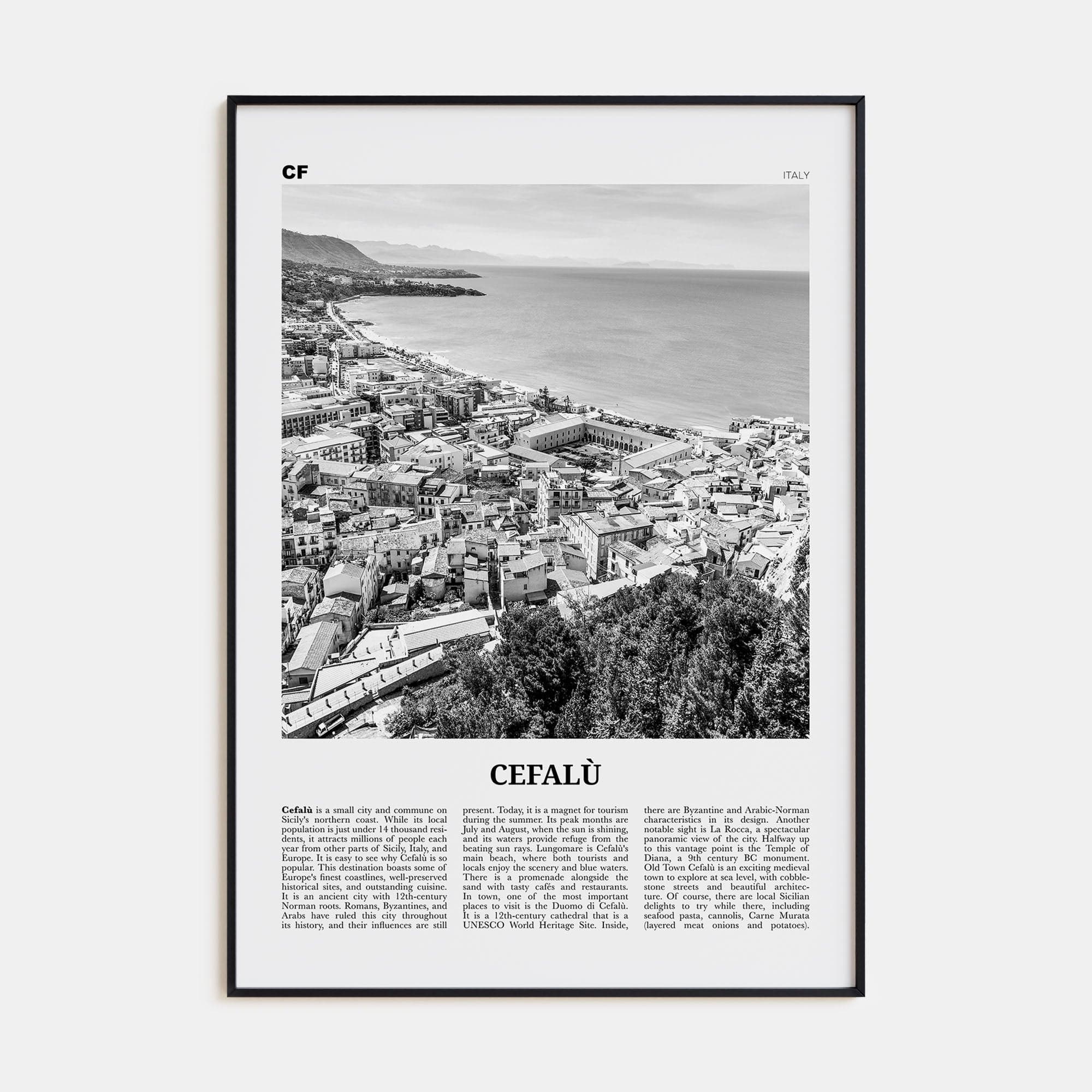 Cefalù Poster None / 8x12 in Nbourhood Travel B&W Poster