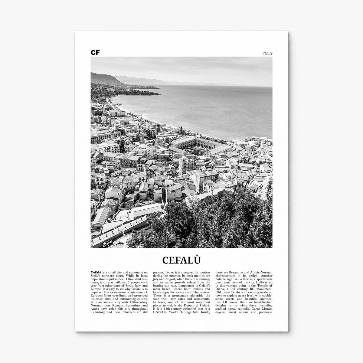 Cefalù Newspaper Poster, print only (unframed)