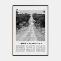 Central African Republic Poster None / 8x12 in Nbourhood Travel B&W Poster