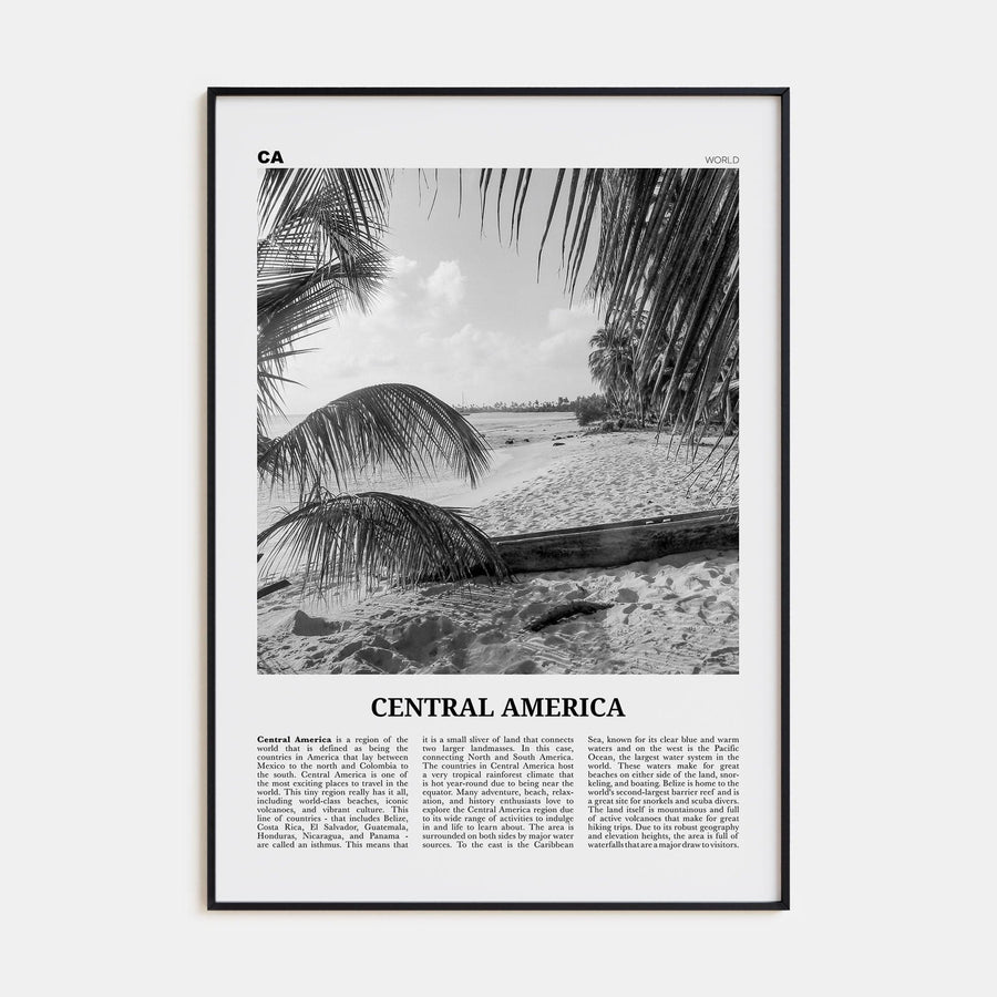 Central America Poster None / 8x12 in Nbourhood Travel B&W Poster