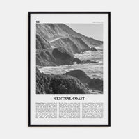 Central Coast Poster Black Wood / 8x12 in Nbourhood Travel B&W Poster