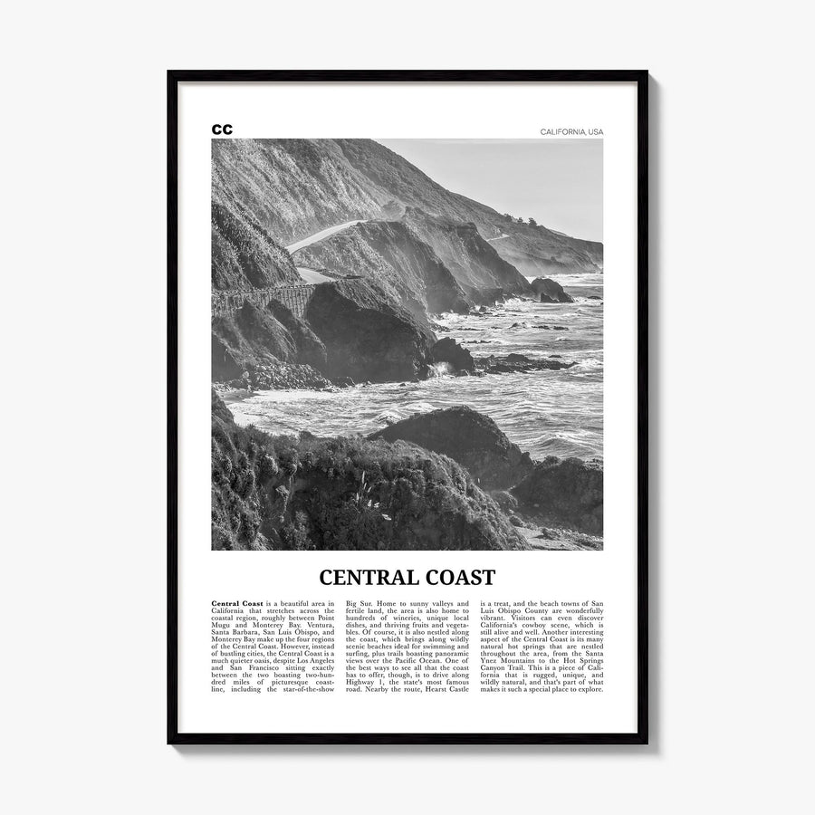 Central Coast Newspaper Poster, framed poster mockup