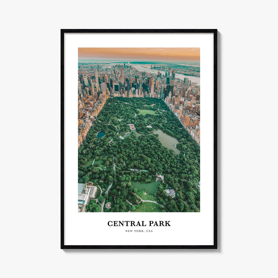 Central Park colorful classic poster of Manhattan, New York City – vertical wall art, unframed print shown in interior mockup