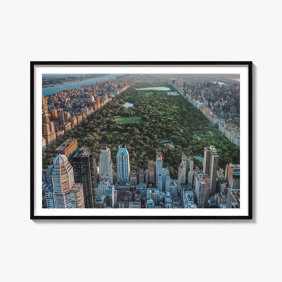 Central Park colorful photo poster of Manhattan, New York City – horizontal wall art, unframed print shown in interior mockup