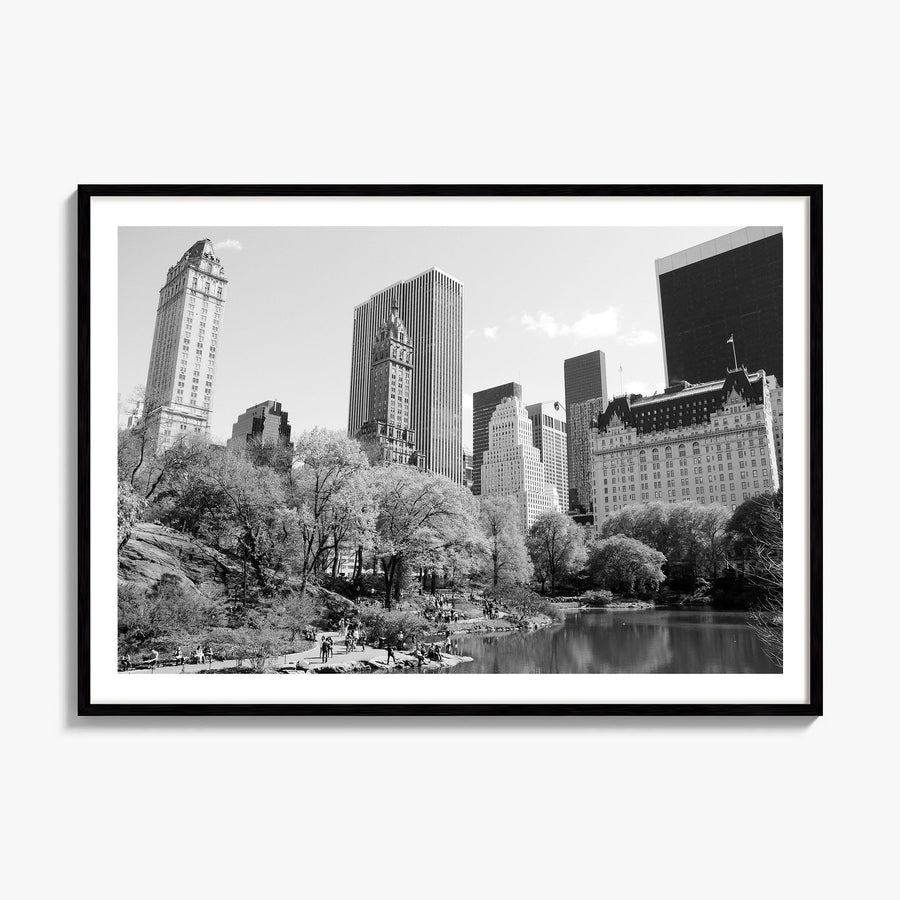 Central Park Photo Poster, framed poster mockup, white border
