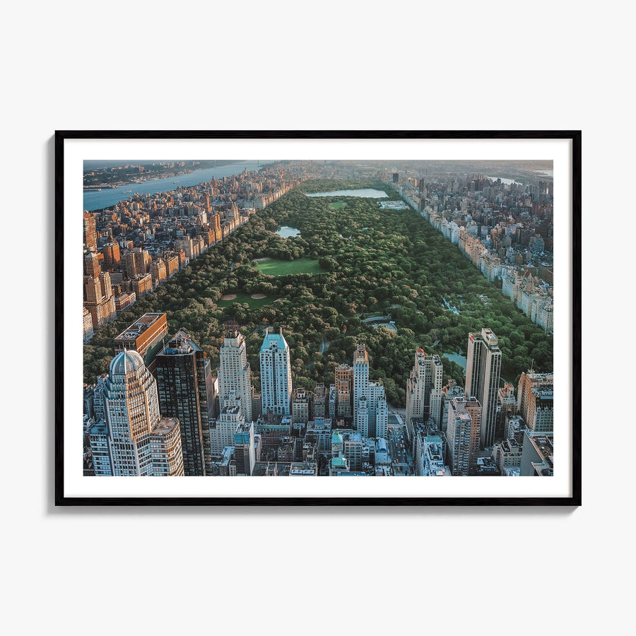Central Park Photo Poster, framed poster mockup, white border