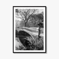 Central Park no. 2 black & white photo poster of Manhattan, New York City – vertical wall art, unframed print shown in interi