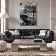 Central Park no. 2 black & white photo poster of Manhattan, New York City – vertical wall art in natural wood frame, hanging 