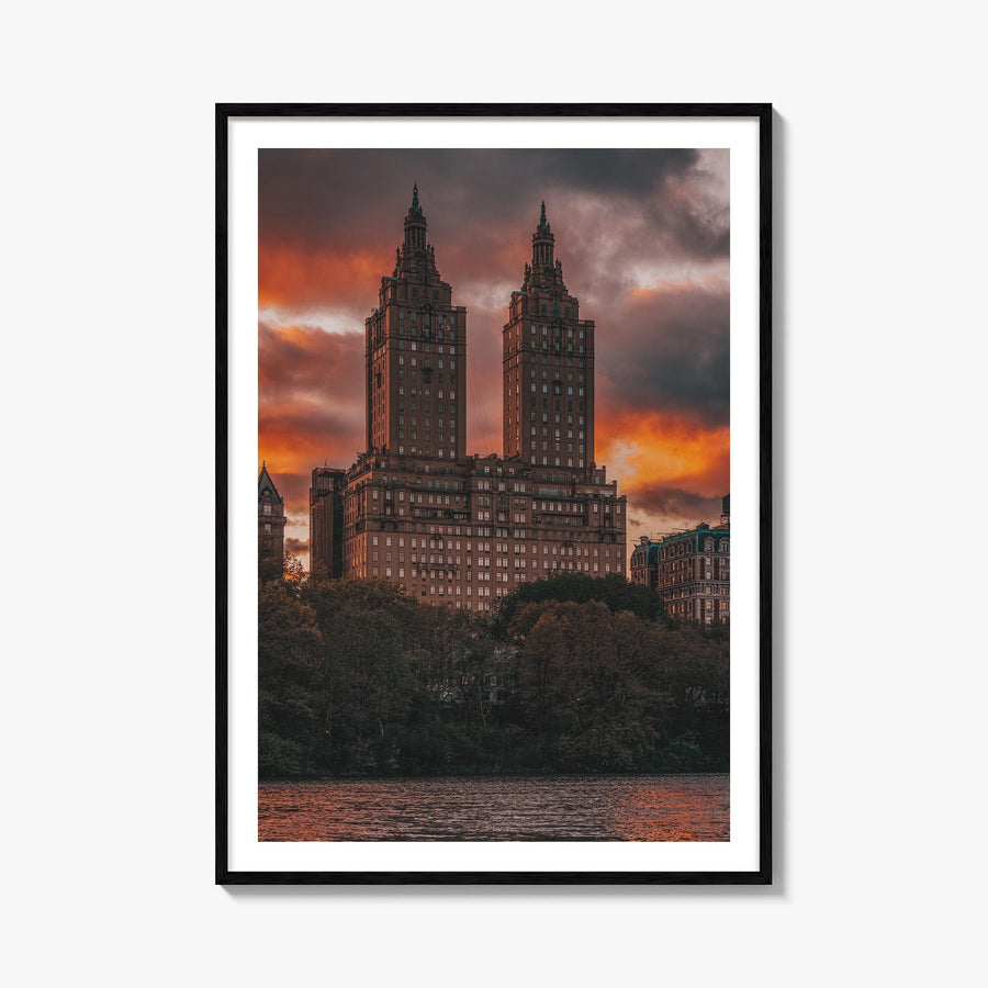 Central Park no. 4 colorful photo poster of New York, USA – vertical wall art, unframed print shown in interior mockup