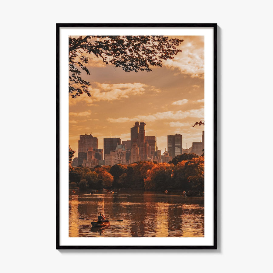 Central Park Photo No 3 Poster, framed poster mockup, white border