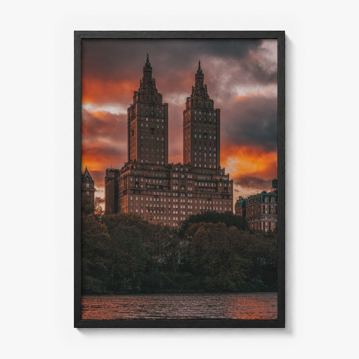 Central Park Photo No 4 Poster in a black wood frame, full image (no border)