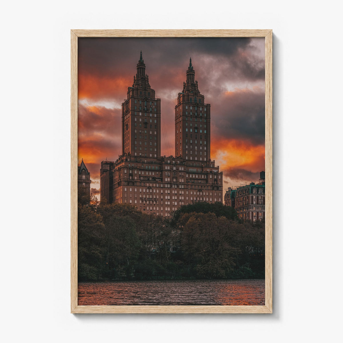 Central Park Photo No 4 Poster in a natural wood frame, full image (no border)