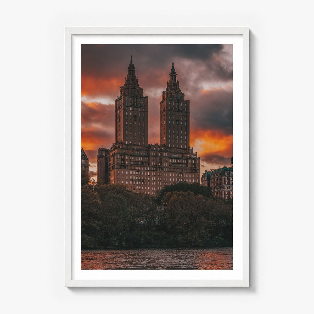 Central Park Photo No 4 Poster in a white wood frame, white border