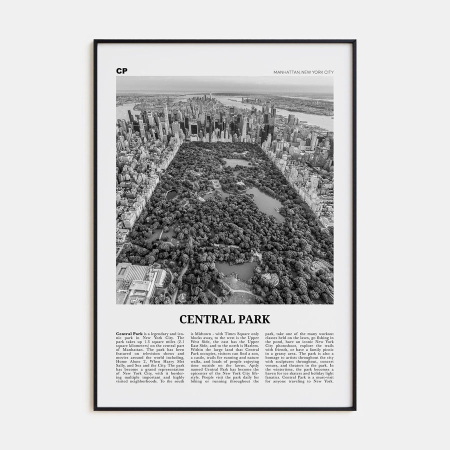 Central Park Poster None / 8x12 in Nbourhood Travel B&W Poster