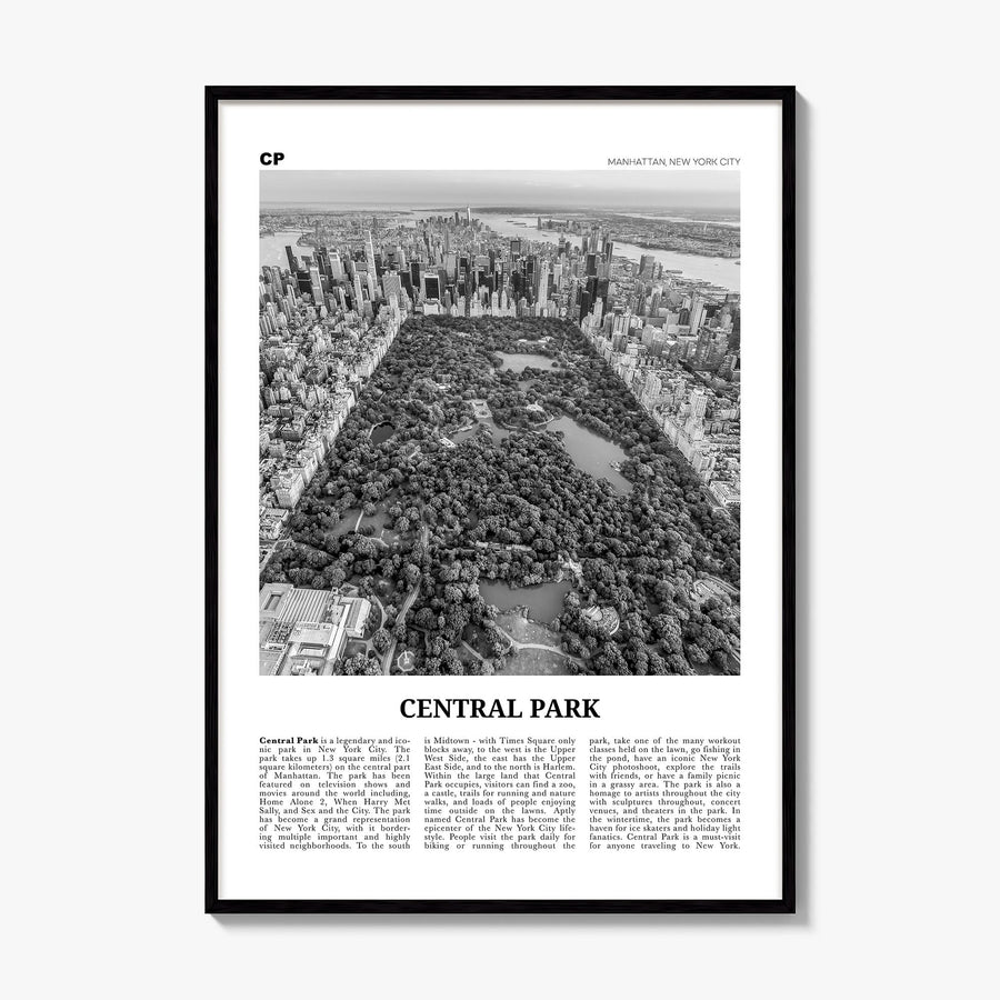 Central Park Newspaper Poster, framed poster mockup