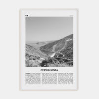 Cephalonia Poster White Wood / 8x12 in Nbourhood Travel B&W Poster