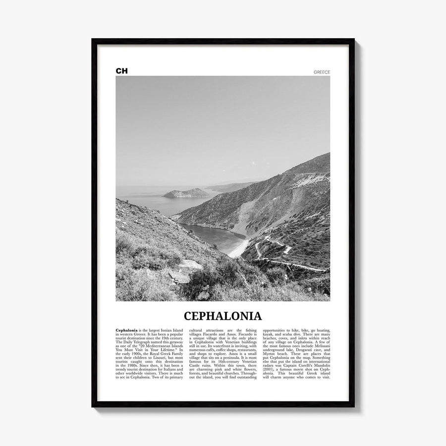 Cephalonia Newspaper Poster, framed poster mockup