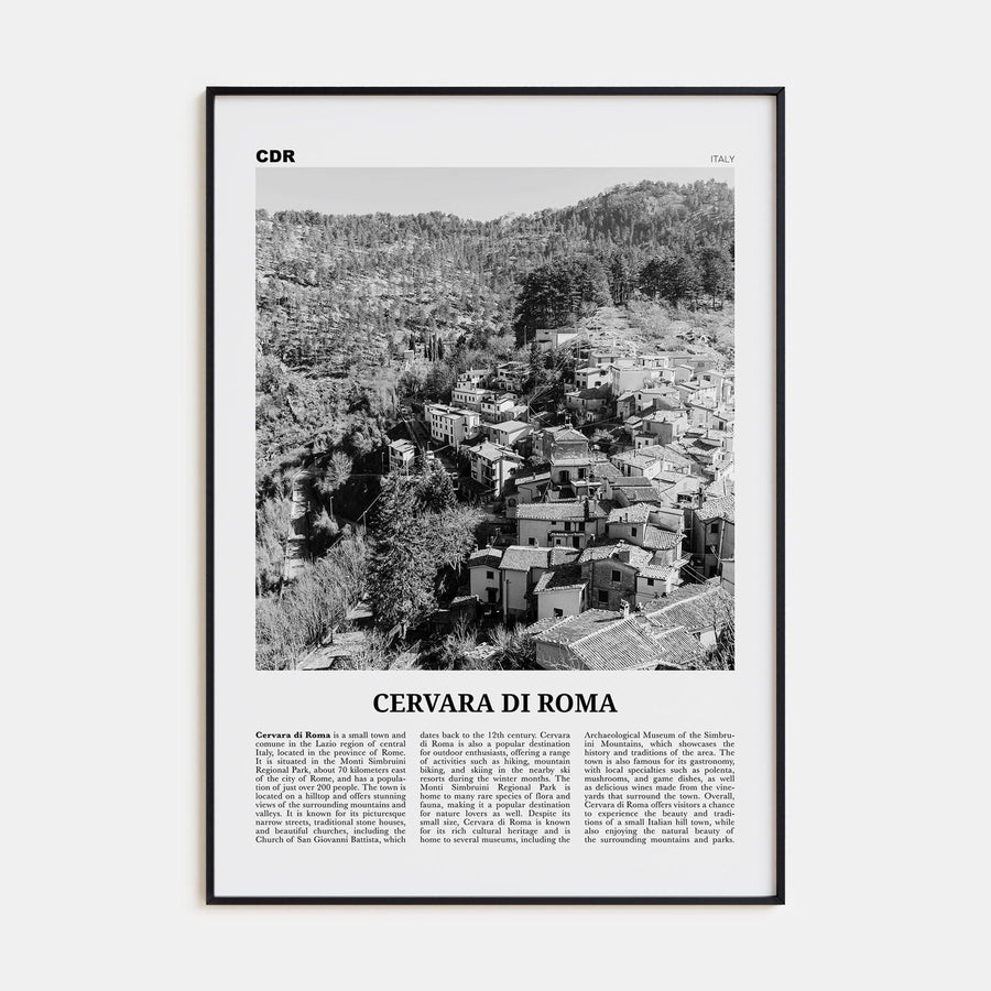 Cervara di Roma Poster None / 8x12 in Nbourhood Travel B&W Poster