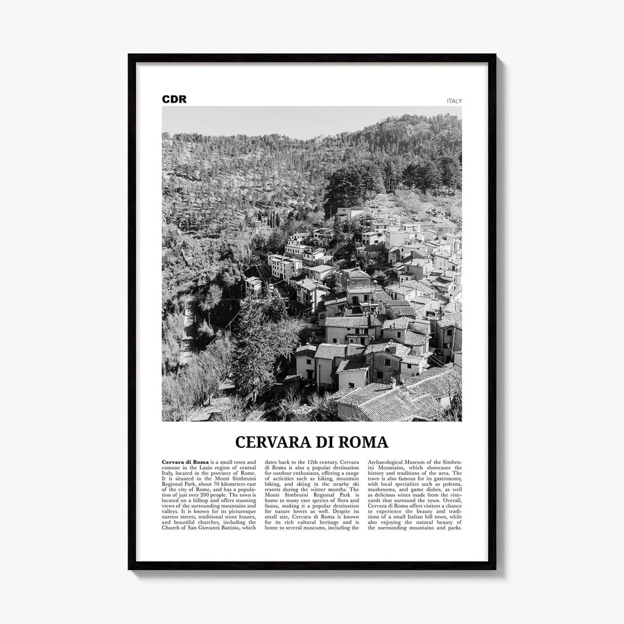 Cervara di Roma Newspaper Poster, framed poster mockup