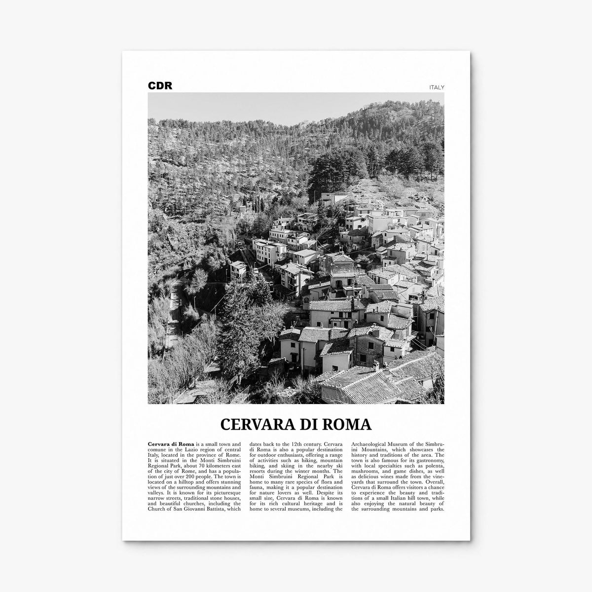 Cervara di Roma Newspaper Poster, print only (unframed)