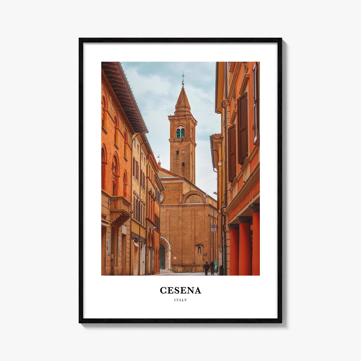 Cesena colorful classic poster of Italy – vertical wall art, unframed print shown in interior mockup