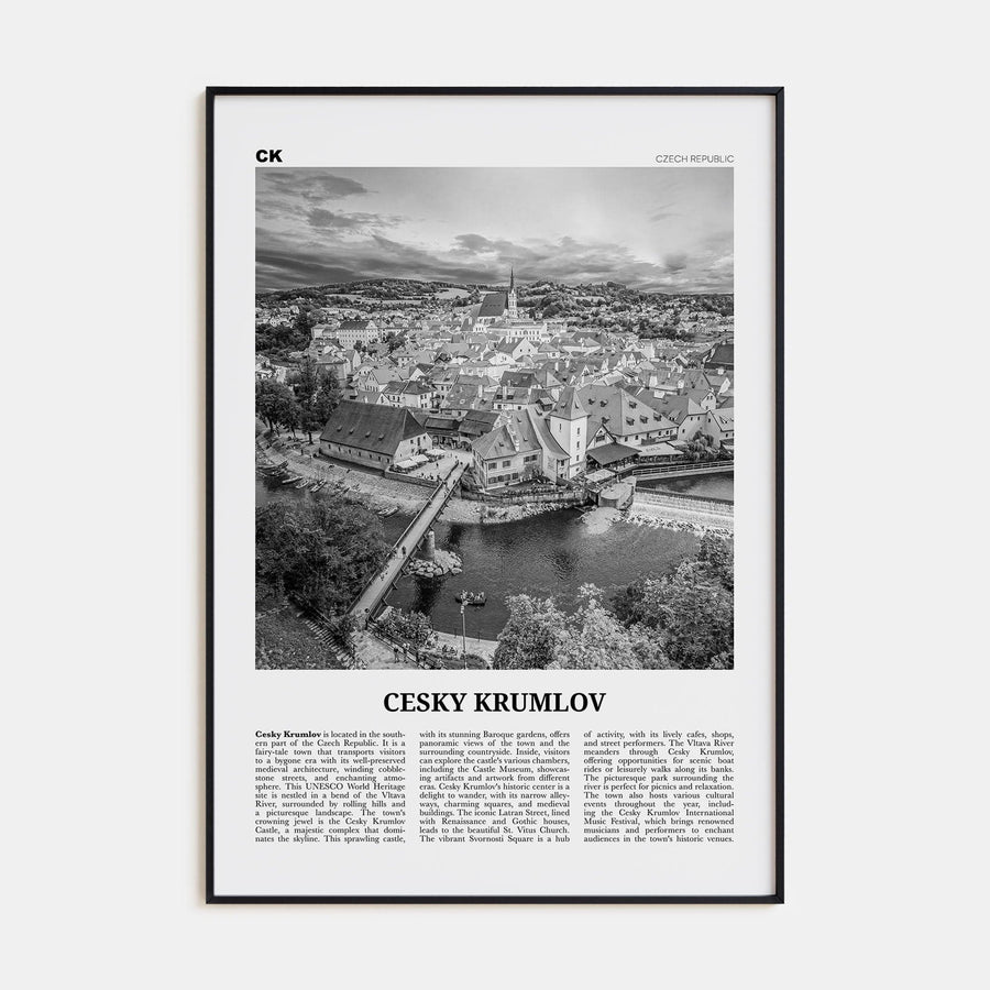 Cesky Krumlov Poster None / 8x12 in Nbourhood Travel B&W Poster