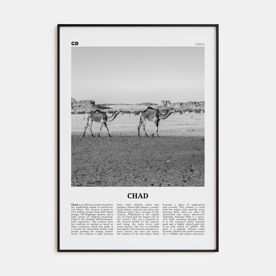 Chad Poster None / 8x12 in Nbourhood Travel B&W Poster