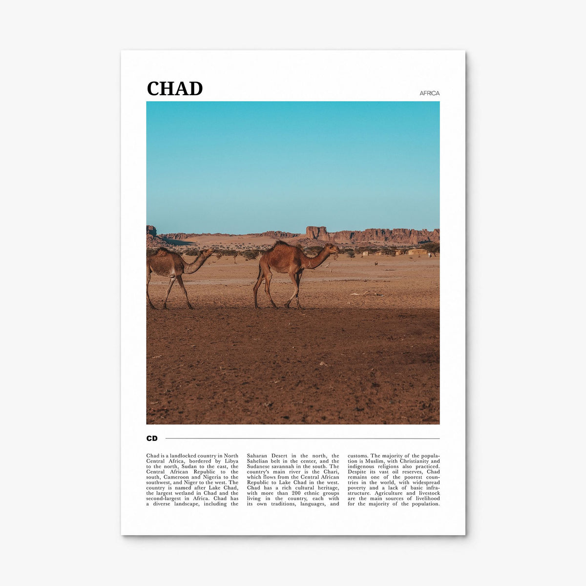 Chad Travel Poster, print only (unframed)
