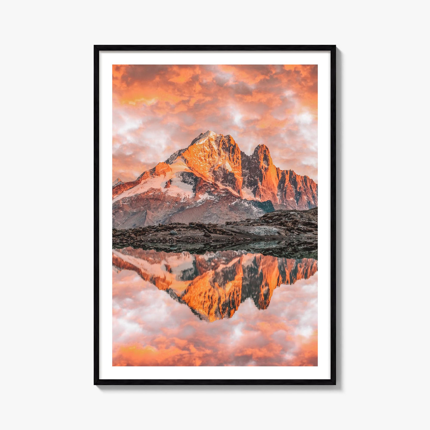 Chamonix colorful photo poster of France – vertical wall art, unframed print shown in interior mockup
