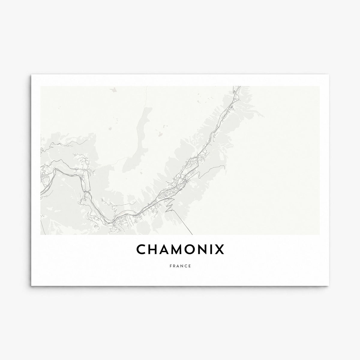Chamonix Map Poster, print only (unframed)