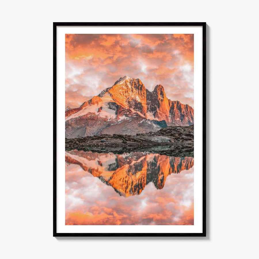 Chamonix Photo Poster, framed poster mockup, white border