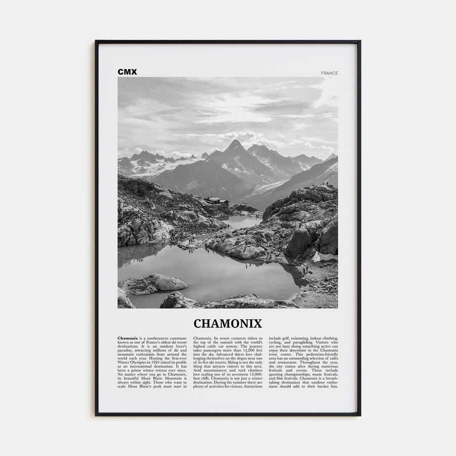 Chamonix Poster None / 8x12 in Nbourhood Travel B&W Poster