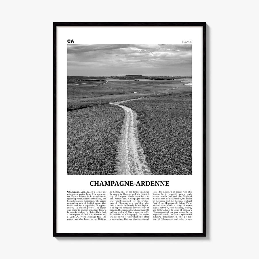 Champagne-Ardenne Newspaper Poster, framed poster mockup