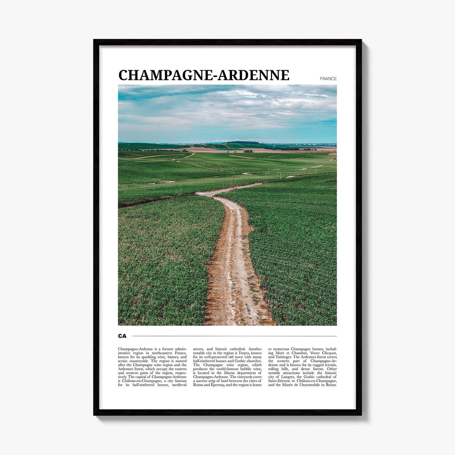 Champagne-Ardenne Travel Poster, framed poster mockup