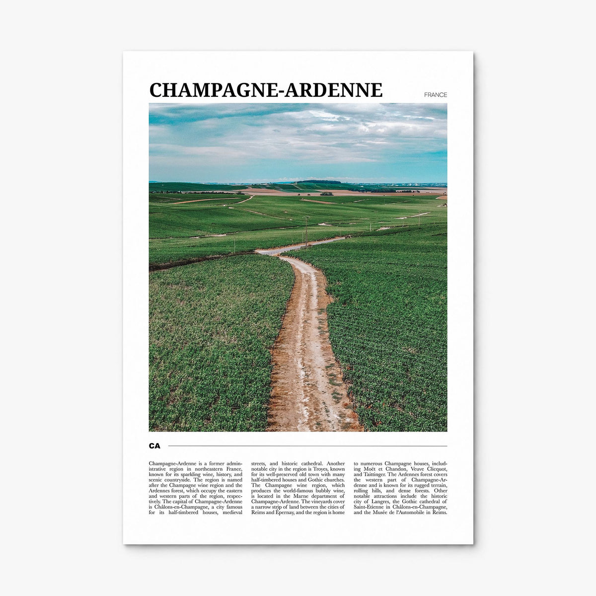 Champagne-Ardenne Travel Poster, print only (unframed)