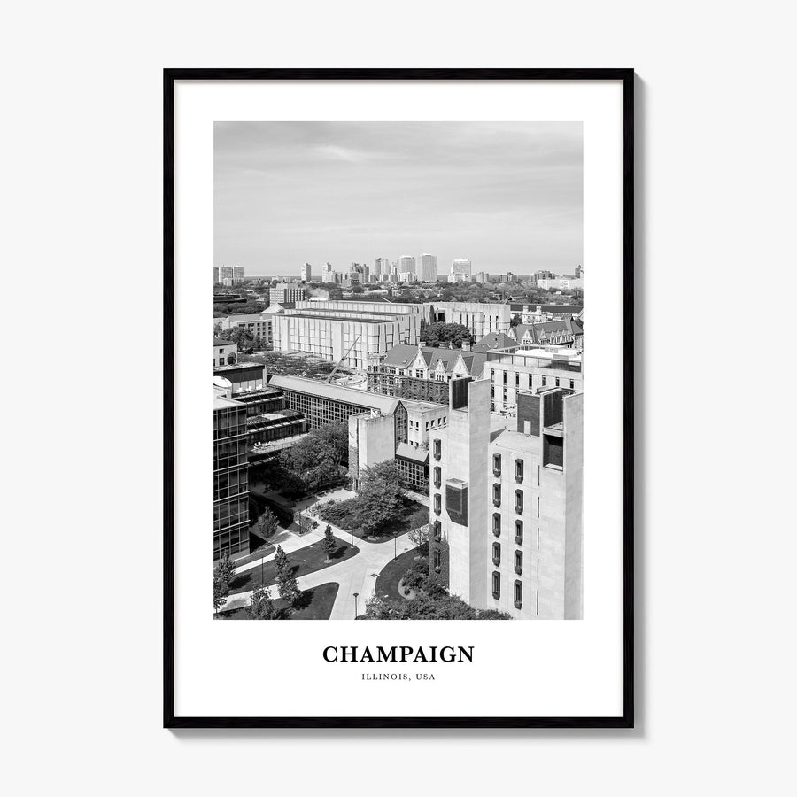 Champaign Classic Poster, framed poster mockup