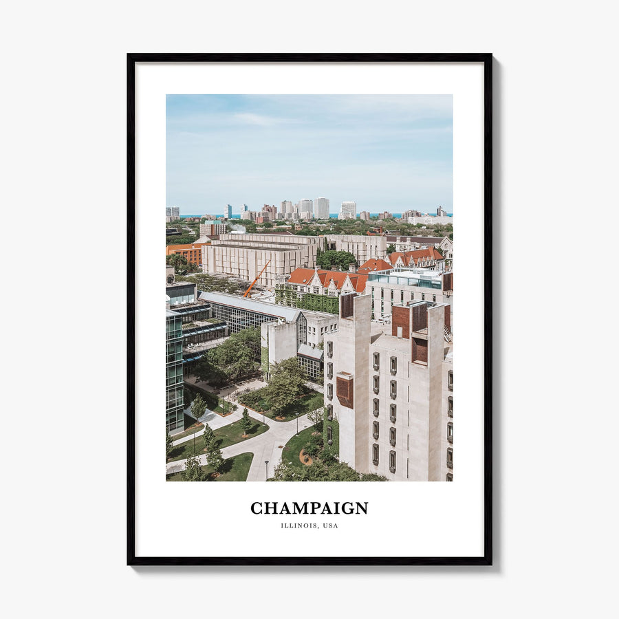 Champaign Classic Poster, framed poster mockup