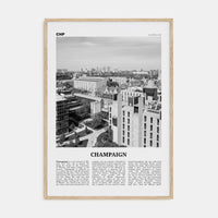 Champaign Poster Natural Wood / 8x12 in Nbourhood Travel B&W Poster