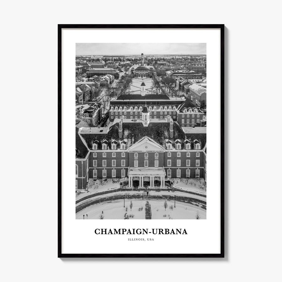 Champaign-Urbana Classic Poster, framed poster mockup